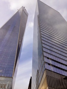 tours vitrées World Trade Center vue en contre plongée