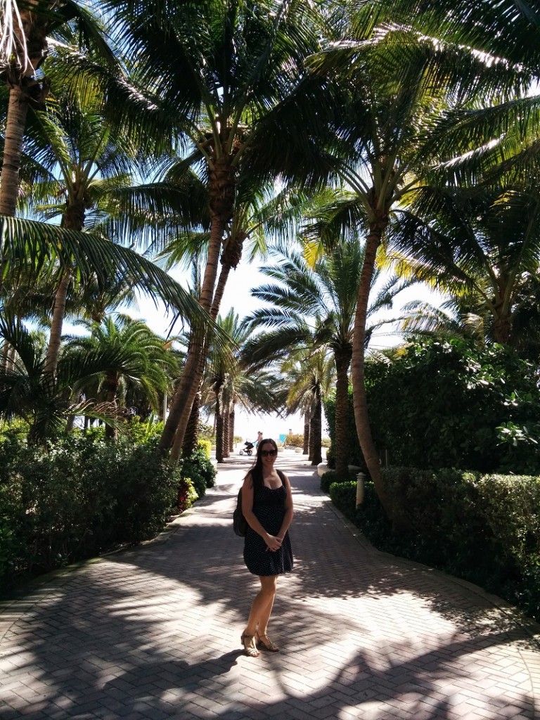 Sarah sous les cocotiers de Miami