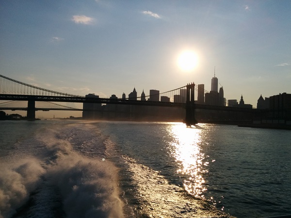coucher de soleil sur New York, East river